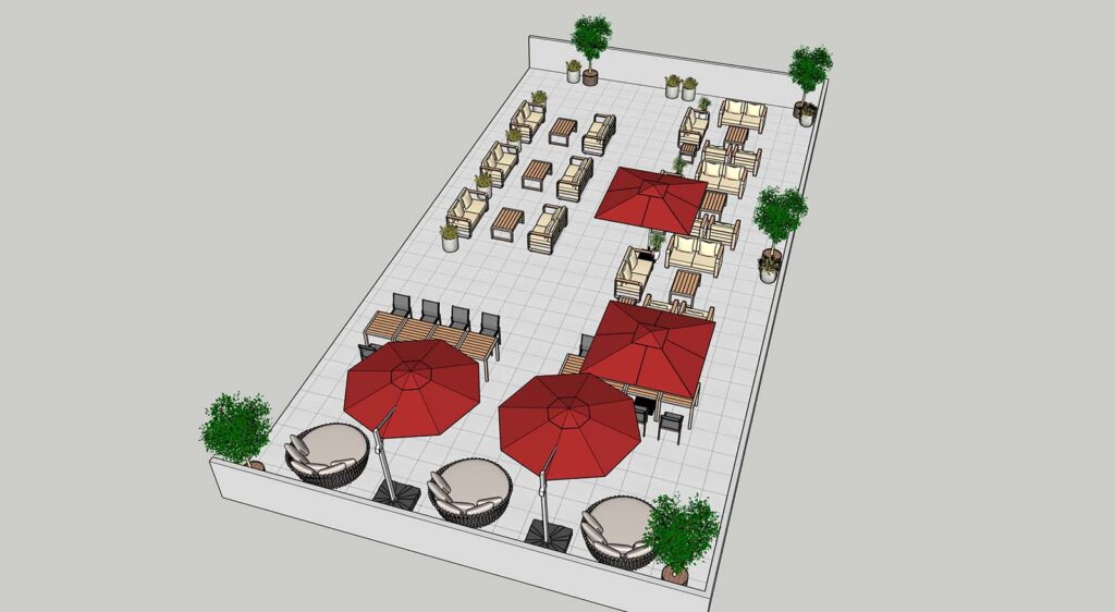 SUITES by NYLO Rooftop Patio Aluminium Furniture Project Layout