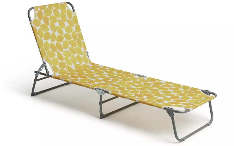 Lemon Folding Metal Sun Lounger