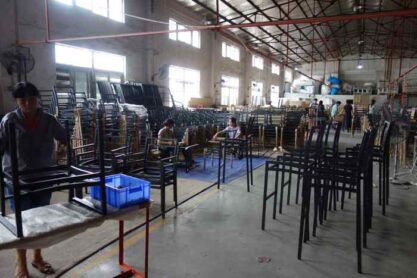 inside the furniture factory workshop in China